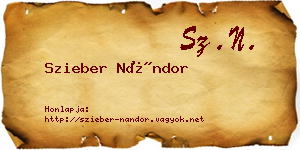 Szieber Nándor névjegykártya