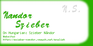 nandor szieber business card