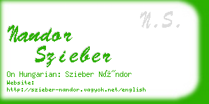 nandor szieber business card